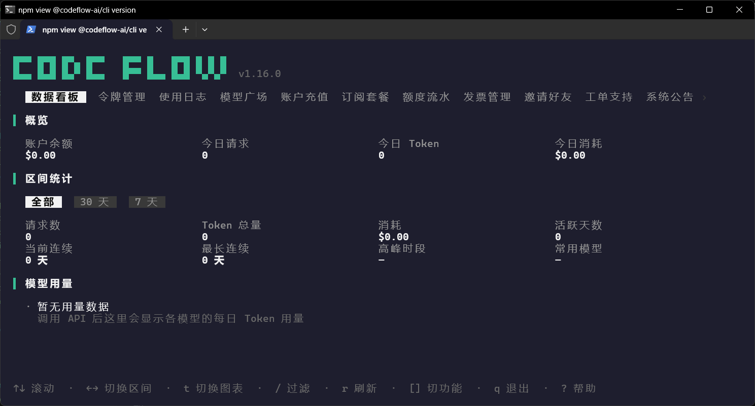 CodeFlow CLI 数据看板